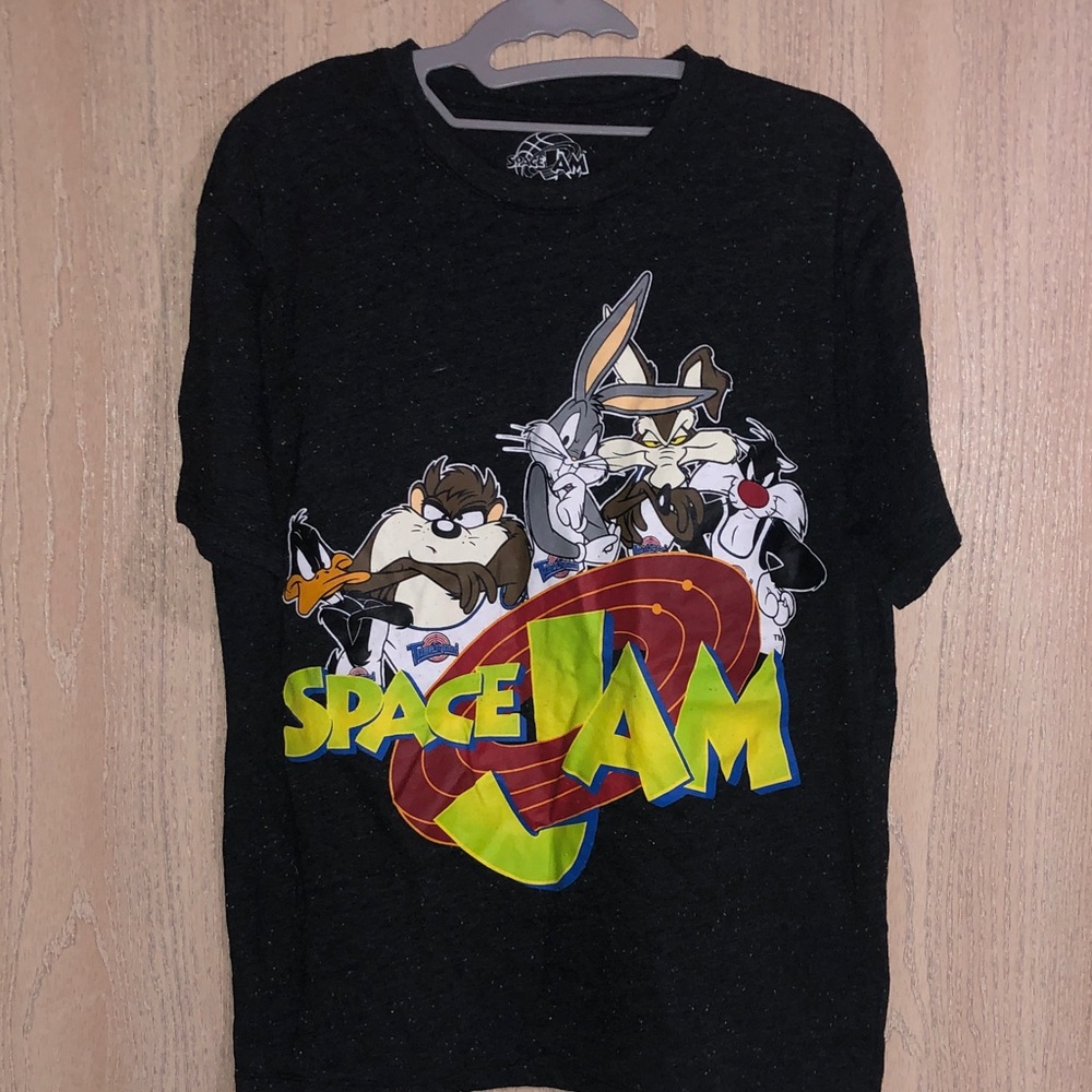 Space Jam Black Graphic T-Shirt L